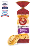 Navettes aux pépites de chocolat au lait LA FOURNEE DOREE, 8 pièces, 360g