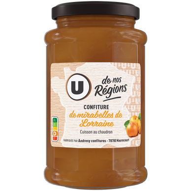 Confiture de mirabelles récoltées en Lorraine , pot de 315g