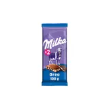 Chocolat au lait et éclats Oréo MILKA, tablette, 2x100g
