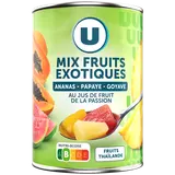 Mélanges de fruits tropicaux préservés au jus de fruits de la passionU, boîte 3/4, 340g