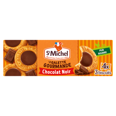 Galettes nappées chocolat - ST MICHEL - 4x3 biscuits - 121g