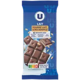 Chocolat au lait fourré riz soufflé - tablettes 2x100g
