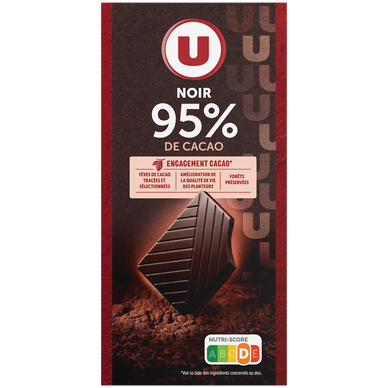 Chocolat noir côte d'Ivoire 95% cacao  80g