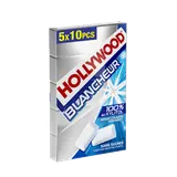 Chewing-gums blancheur 100% xylitol sans sucre - menthe forte HOLLYWOOD, 5x10 dragées - 68g