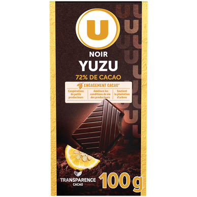 Chocolat noir yuzu  Tablette de 100g