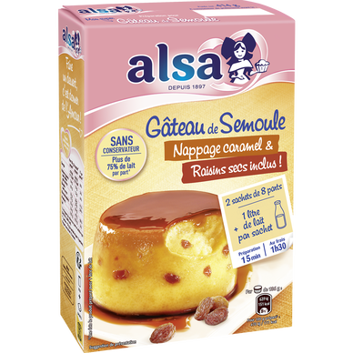 Préparation pour gâteau de semoule ALSA, 2 doses, 414g
