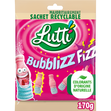 Bonbons Bubblizz piquants LUTTI - Sachet recyclable de 170g
