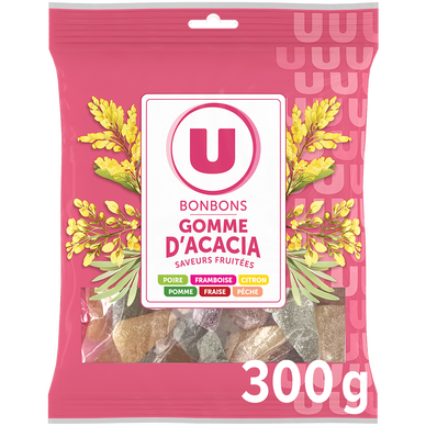 Bonbons gommes saveurs fruitées  - Sachet 300g