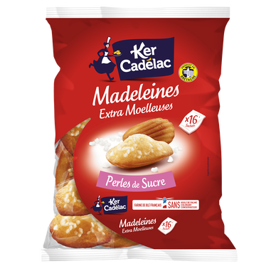 Madeleines Extra Moelleuses Perles de sucre KER CADELAC - x16 sachets-400g