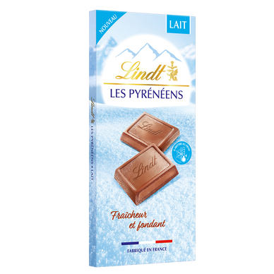 Chocolat au lait Les Pyrénéens lait LINDT, Tablette de 150g