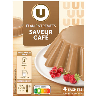 Les entremets préparation pour flan café  4 doses, 180g