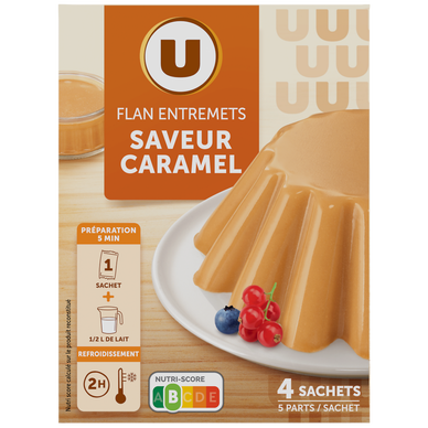 Préparation Entremets pour flan caramel, 4 doses, 180g