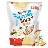 Bonbons chocolat supérieur au lait fourés lait et noisettes schokobonswhite KINDER 200g