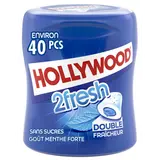 Chewing-gums 2 Fresh menthe fraîche menthe forte sans sucres HOLLYWOODboîte 40 dragées 88g