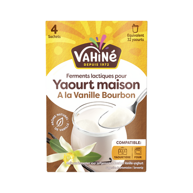 Ferments lactiques pour yaourt maison vanille VAHINE 4x5g 20g