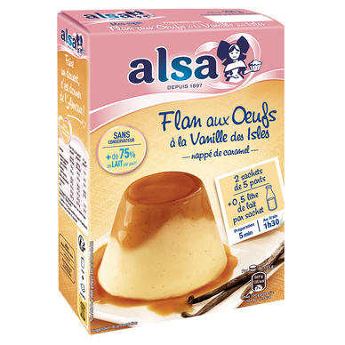Flan aux oeufs vanille ALSA, 2 doses, 250g