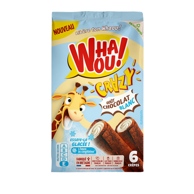 Crêpes fourrage goût chocolat blanc WHAOU! Fou x6 180g