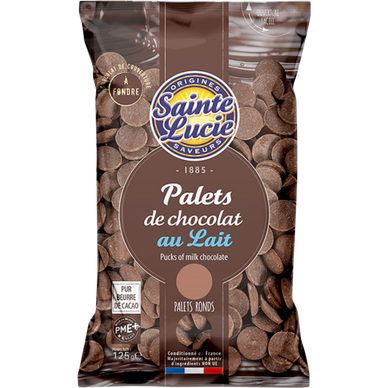 Palets de chocolat au lait 125g nouveau