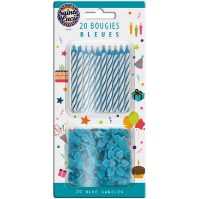 Bougies bleues SAINTE LUCIE, x20