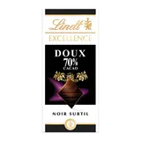 Chocolat noir doux 70% Excellence LINDT, Tablette de 100g