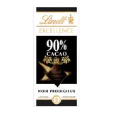 Chocolat Excellence noir 90% cacao LINDT - tablette 100g