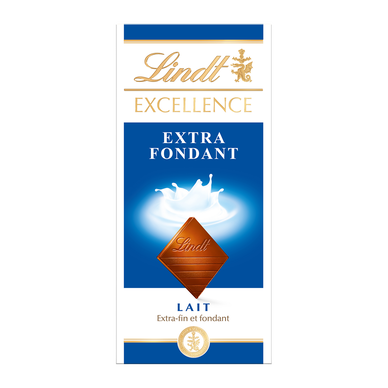 Chocolat au Lait extra fondant LINDT EXCELLENCE, Tablette de 100g