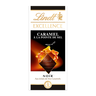 Chocolat noir 70% de caramel à la pointe de sel LINDT EXCELLENCE, Tablette de 100g