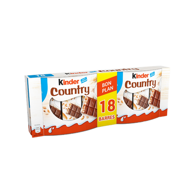 Barre chocolat KINDER country pack t9x2 soit 423g