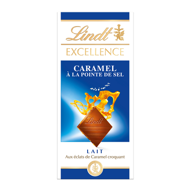 Chocolat au lait croquant au éclats de caramel LINDT EXCELLENCE, Tablette de 100g