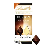 Excellence fusion noir 70% cacao et blanc velouté LINDT 100g