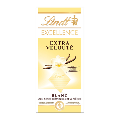 Chocolat blanc velouté arome vanille LINDT EXCELLENCE - tablette 100g