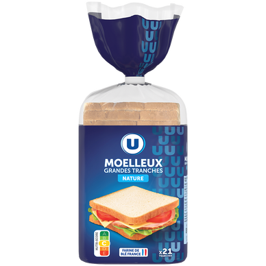 Pain de mie nature sandwich grandes tranches - 21 tranches - 825g