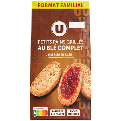 Petits pains grillés au blé complet  400g