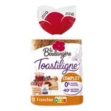 Pain de mie complet grandes tranches Toastiligne LA BOULANGERE - 12 tranches - 500g