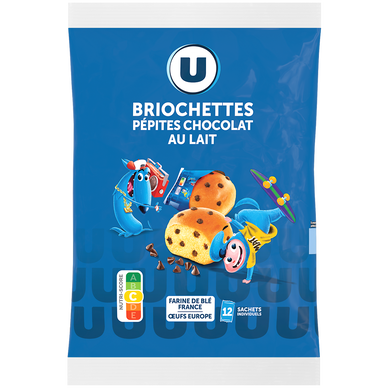 Briochettes pépites de chocolat lait - x12 - 420G