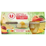 Coupelles Méli mélo de fruits à la pêche, poire et ananas  4x65g