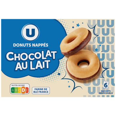 Gâteaux Doonuts nappés chocolat au lait, paquet 180g