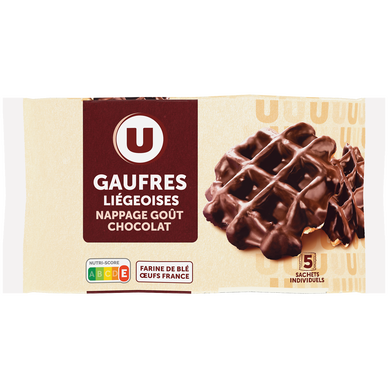 Gaufres liégeoises nappage goût chocolat  320g