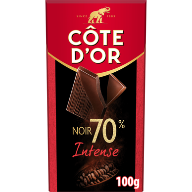 Chocolat noir 70% fin dégustation COTE D'OR, tablette 100g