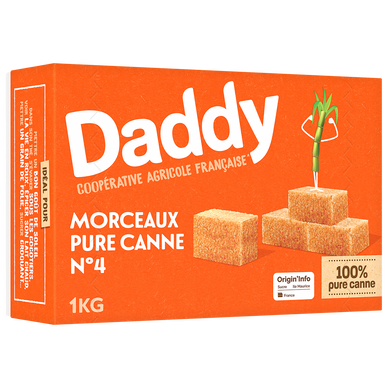 Sucre de canne pure en morceaux DADDY, 1kg