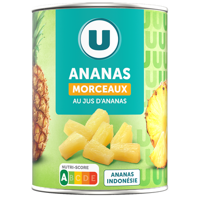 Ananas Morceaux Pur Jus - boîte 3/4 - 340g