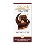 Chocolat noir avec pralinés rocher noir Création l'authentique LINDT,Tablette de 150g