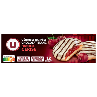 Biscuits fourrés à la cerise nappés de chocolat  paquet de 150g