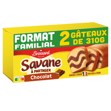Gâteau marbré SAVANE chocolat bipack BROSSARD, 620g