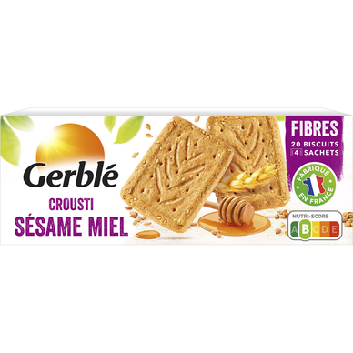 Biscuits crousti'son miel sésame GERBLE  -  4x5, 200g