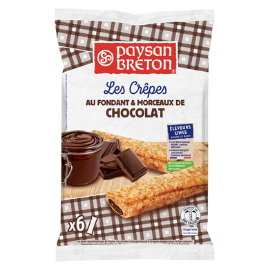 Crêpes fourrées au fondant et morceaux de chocolat PAYSAN BRETON - x6Le paquet de 180g