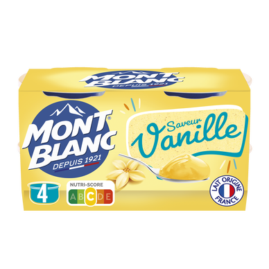 Crème dessert Coupelles Vanille MONT BLANC, 4x125g