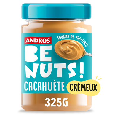 Pâte à tartiner be nuts! cacahuète crémeux ANDROS, pot 325g