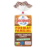 Pain de mie complet maxi tranches sans sucres ajoutés JACQUET - 21 tranches - 825G