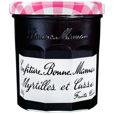Confiture au myrtille cassis BONNE MAMAN, bocal de 370g